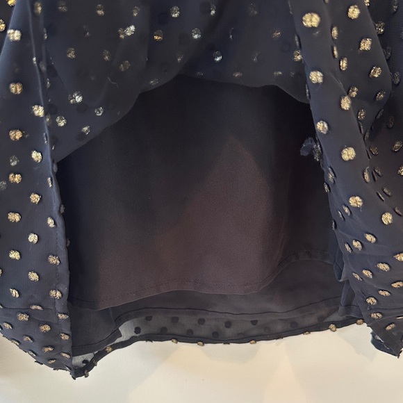 J. Crew Black Blouse with Gold Dots - Picture 5 of 6